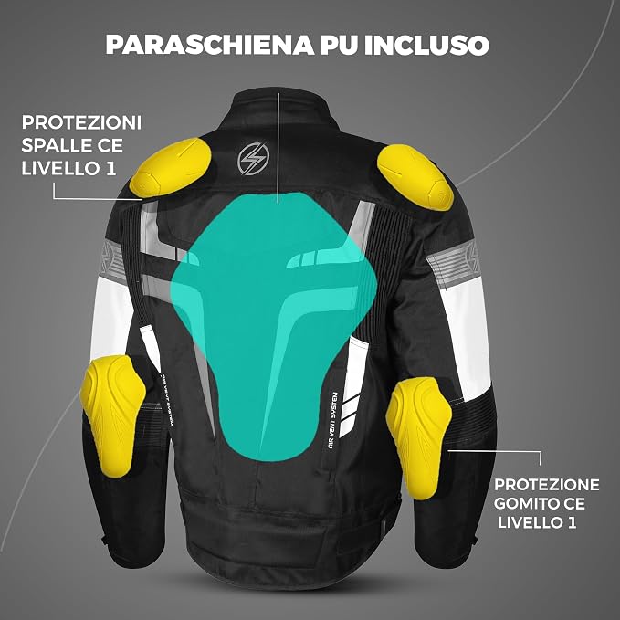 Storm Giacca Moto 4 Stagioni Grigio/Nero