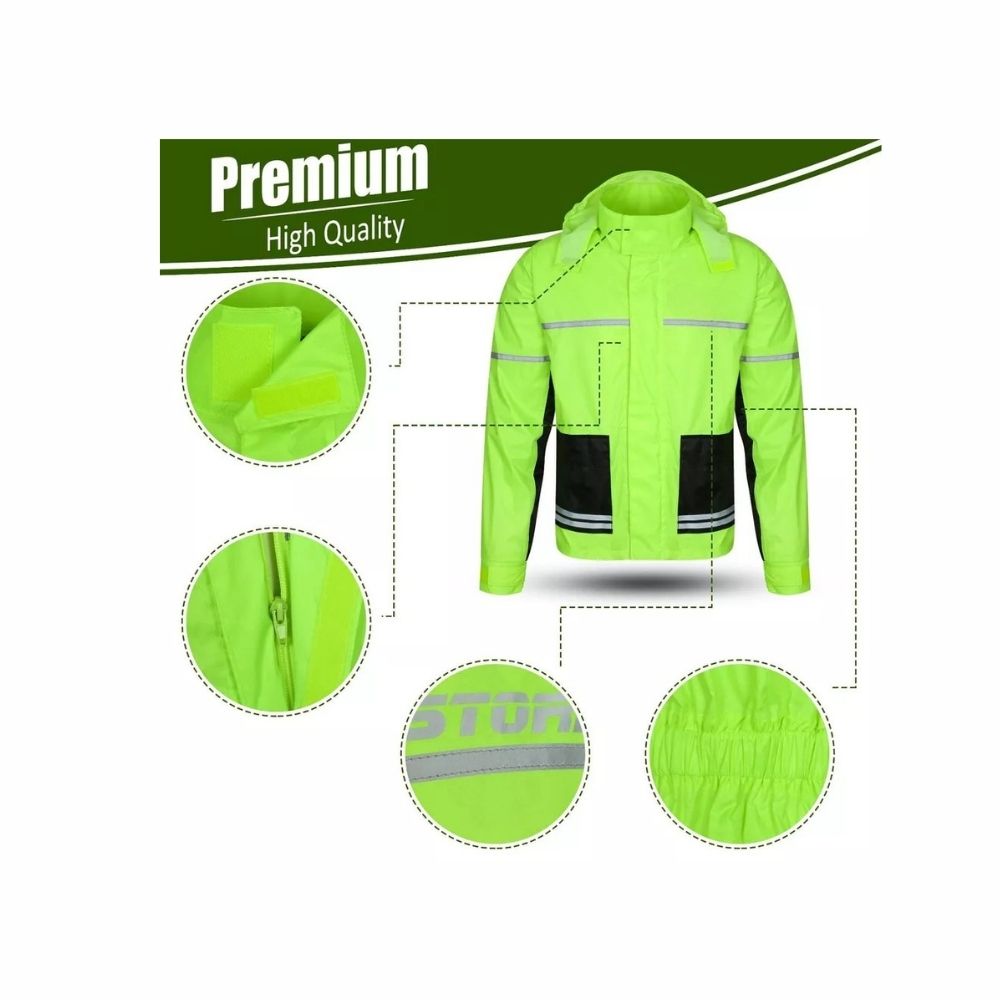 Kit Antipioggia 2 pezzi moto Pioggia Scooter Impermeabile Giacca Pantalone giall