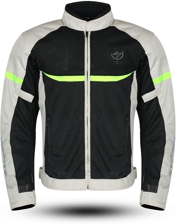 Title: ASPIDEX Giacca Moto Estiva Mesh Beige/Nero
