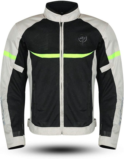 Title: ASPIDEX Giacca Moto Estiva Mesh Beige/Nero