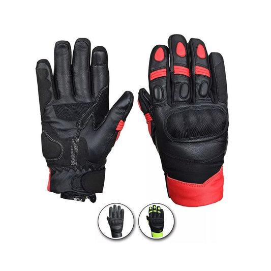 Guanti da moto invernali impermeabili ASPIDEX short in pelle e tessuto da uomo