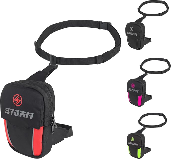 STORM Marsupio Moto Impermeabile Nero Rosso con Cintura Regolabile