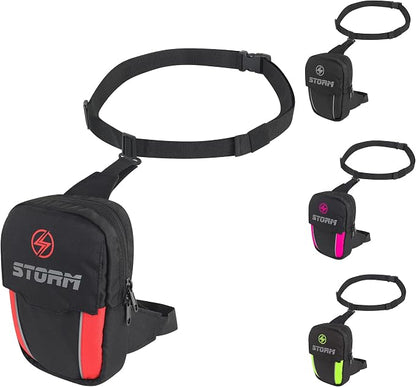 STORM Marsupio Moto Impermeabile Nero Rosso con Cintura Regolabile
