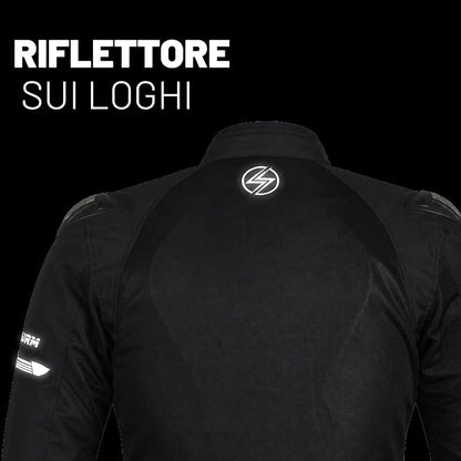 Giacca Moto Uomo Estiva Nera con Protezioni CE