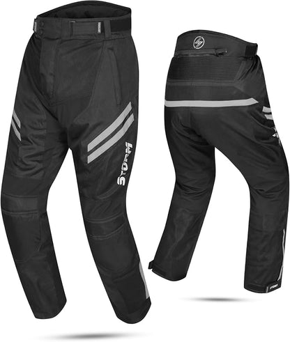 STORM Pantaloni Moto Uomo Estivi Rossi con Protezioni CE