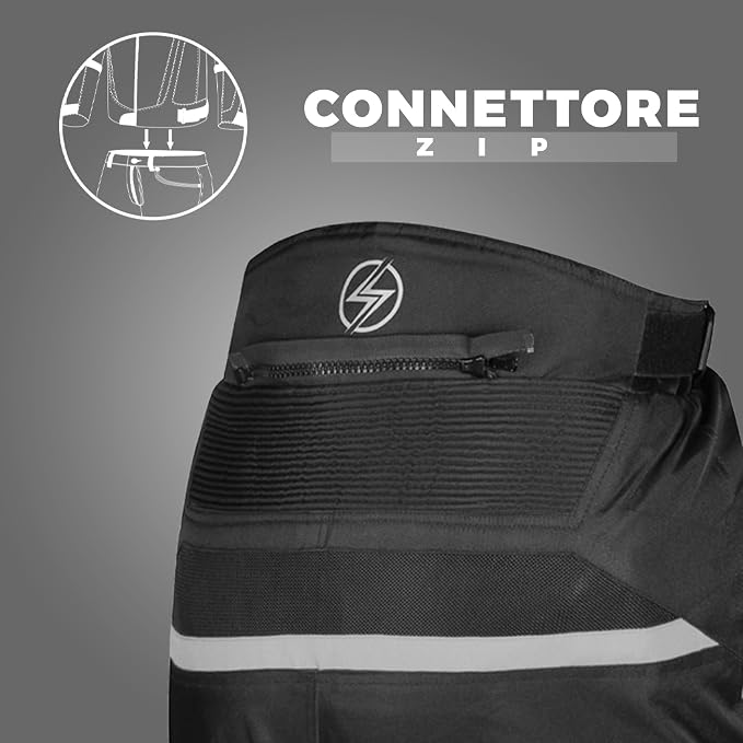 STORM Pantaloni Moto Uomo Estivi Grigi con Protezioni CE