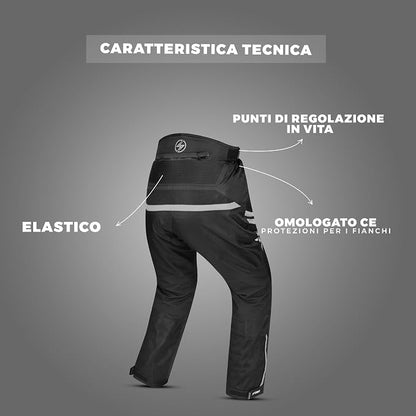 STORM Pantaloni Moto Uomo Estivi Grigi con Protezioni CE