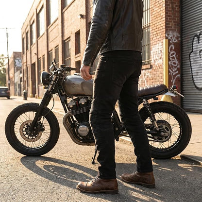 Jeans Moto Uomo Nero Blu con Protezioni CE e Kevlar