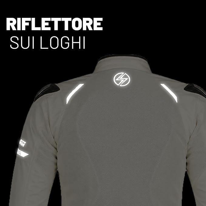 Giacca Moto Uomo Estiva Bianca con Protezioni CE