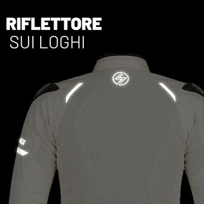 Giacca Moto Uomo Estiva Bianca con Protezioni CE