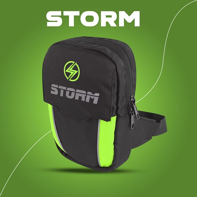 STORM Marsupio Moto Impermeabile Nero Verde con Cintura Regolabile  Colore