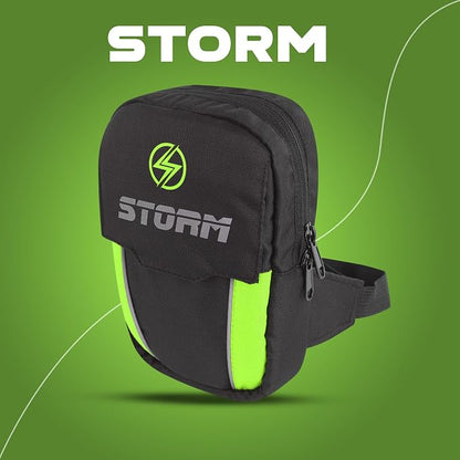 STORM Marsupio Moto Impermeabile Nero Verde con Cintura Regolabile  Colore